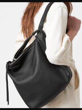 All Saints Kita Convertible Pebbled Leather Backpack Tote Shoulder Bag $400.00